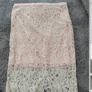 Forever 21 Pink Lace overlay skirt